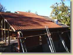 Wednesday morning saw the completion of the main roof tiling.